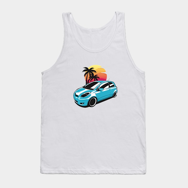 Blue Yaris MK2 Sunset Palms Tank Top by KaroCars